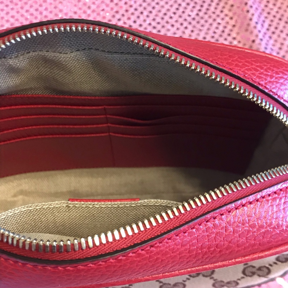 Authentic Gucci GG Crossbody Bag Brown Red - Picture 3 of 9